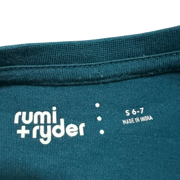 Rumi + Ryder S (6-7) Teal 'Eggsercise' Gets Me Yolked Egg Graphic Tee Shirt - Picture 5 of 5